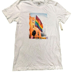 Marc by Marc Jacobs White 100% Cotton Graphic Print Pride Tee Shirt Medium
